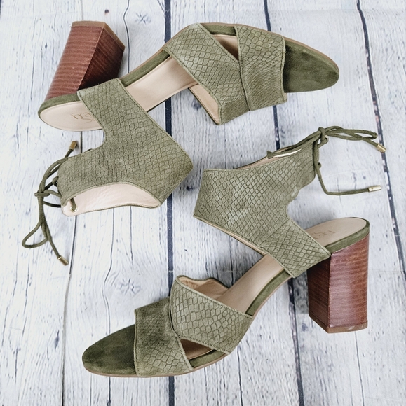 FRANCO SARTO | Gem suede leather strappy open toe lace-up heeled sandals - Picture 2 of 10